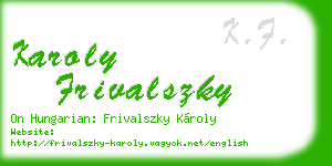 karoly frivalszky business card