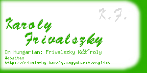 karoly frivalszky business card